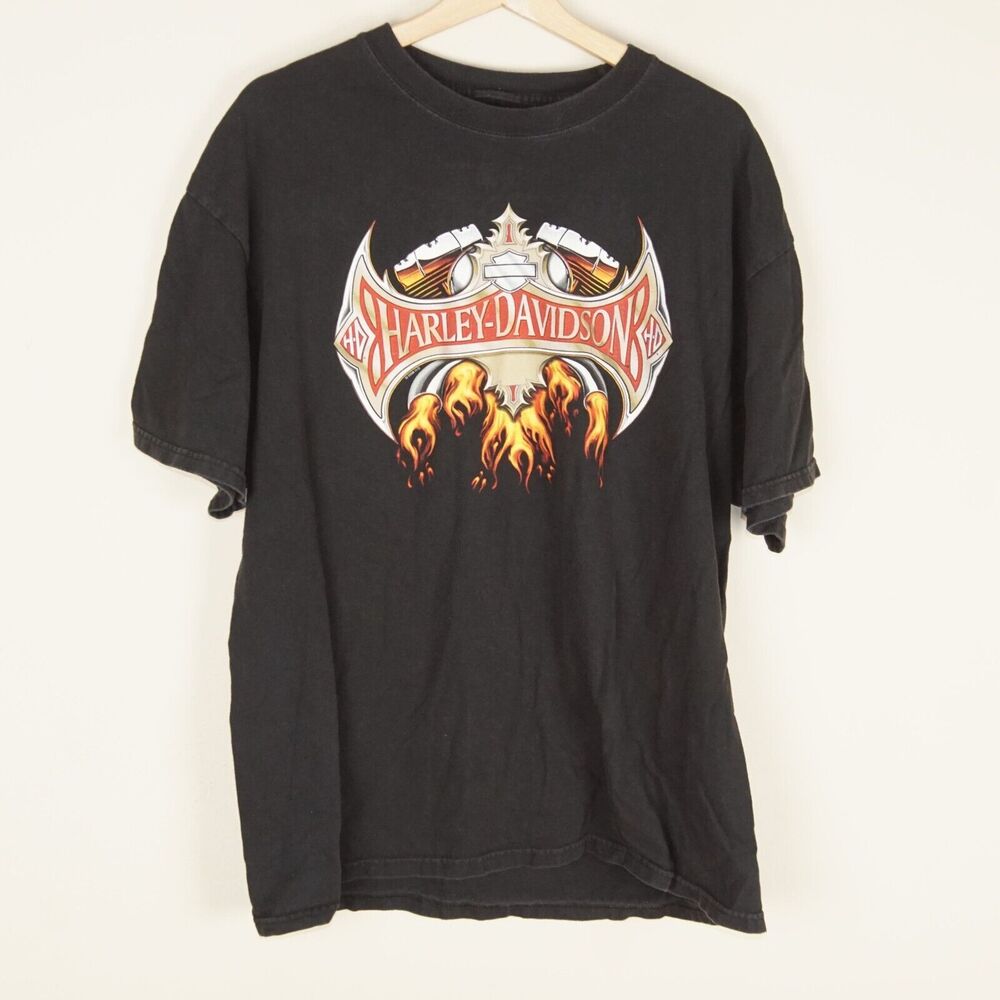 Harley Davidson Motorcycles Black Taku Juneau Alaska Shirt Mens Sz L / XL